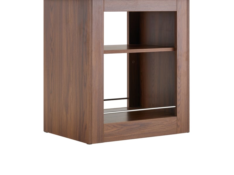  Table à manger extensible noyer avec rangement, 4 à 8 personnes, mdf  - Conforama R