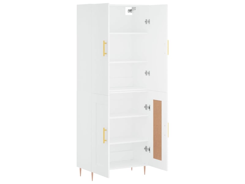  Buffet haut - bahut - meuble de rangement blanc 69,5x34x180 cm bois d'ingénierie  - Conforama D