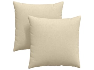 Lot de 2 coussins de canapé, coussins décoratifs tissu crème 80 x 80 cm cf58826