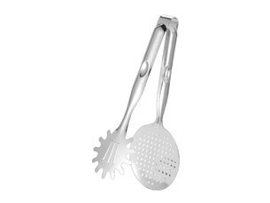 Pince inox cuisine 12.20in multifonctionnelle à drainage d'huile pour barbecue friture cuisson maison restaurant ergonomique