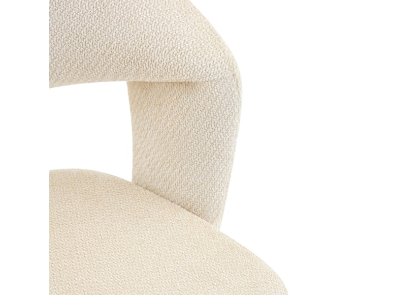  2 chaises pivotantes rétro-luxe, tissu crème, pieds bois massif, 81,5 cm, pivot 360° silencieux  - Conforama D