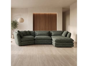 Canapé d'angle modulable et réversible en tissu vert