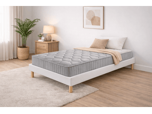 Ensemble matelas et sommier 80x190 cm Ressorts ensachés KING OF DREAMS gregblanc-mathieu-80x190-blanc soutien Ferme épaisseur 20 cm