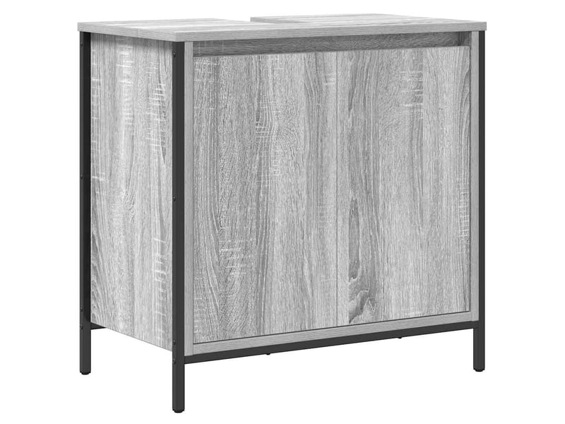 Ensemble de meubles de salle de bain 2 pcs en bois d'ingénierie gris sonoma - Conforama E