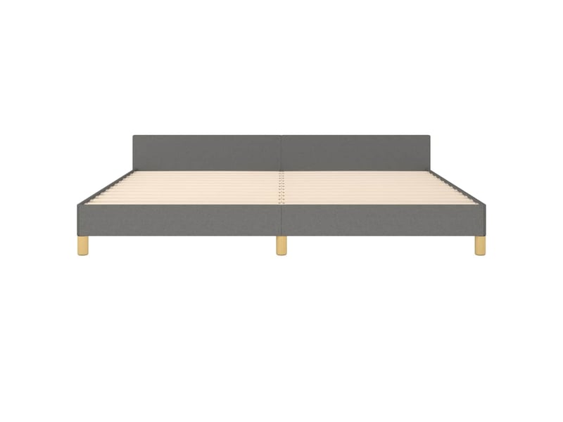  Lit double- lit adulte -  cadre de lit sans matelas gris foncé 200x200 cm tissu  - Conforama D