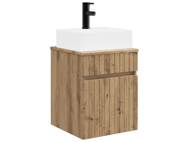  Meuble-sèche avec évier mural chêne artisanal 39x41x62.5 cm  - Conforama A