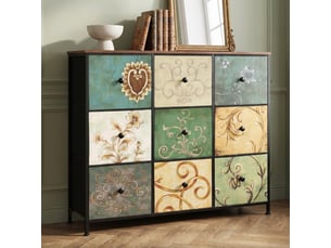 Commode 9 tiroir(s)    <strong>BURSDANY</strong> <strong></strong> coloris multicolore largeur 100 cm