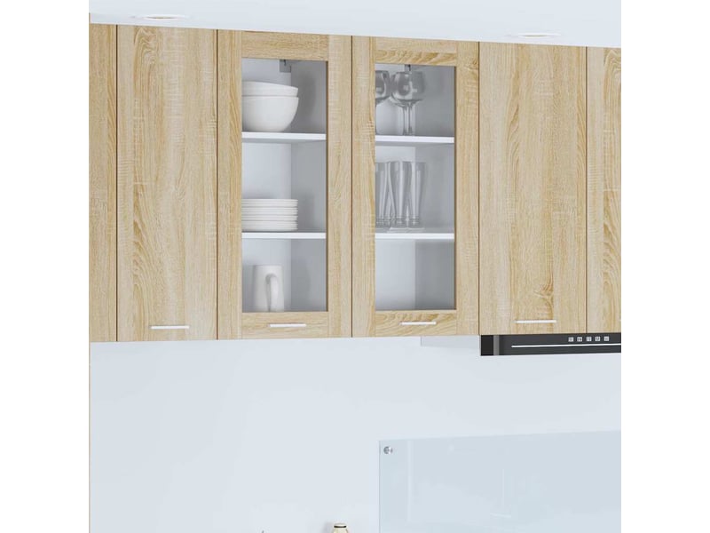  Meuble de rangement cuisine, armoire suspendue 2 pcs chêne sonoma bois d'ingénierie shl383  - Conforama B