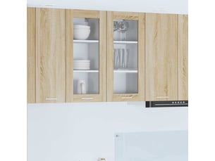 Meuble de rangement cuisine, armoire suspendue 2 pcs chêne sonoma bois d'ingénierie shl383