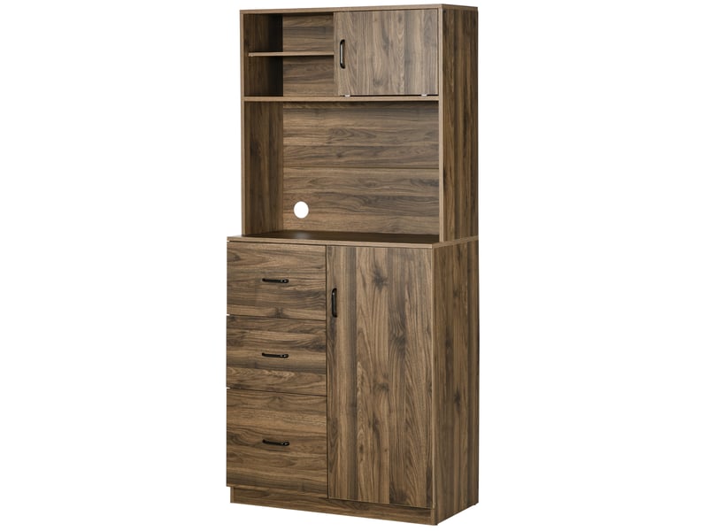  Buffet meuble de rangement cuisine aosenyunzhou avec 3 tiroirs 2 placards et niches ouvertes pour salle à manger T1005-01-00892 - Conforama C