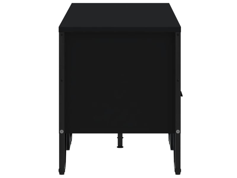  Meuble tv - banc tv - meuble de rangement noir 122x34x41 cm bois d'ingénierie  - Conforama E