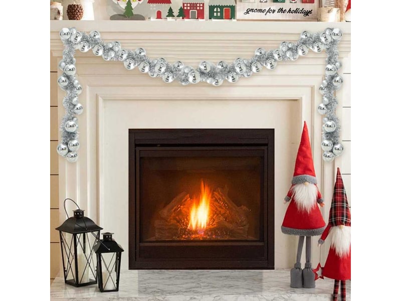  Guirlande de boules de noël led argent 186 cm polystyrène  - Conforama B