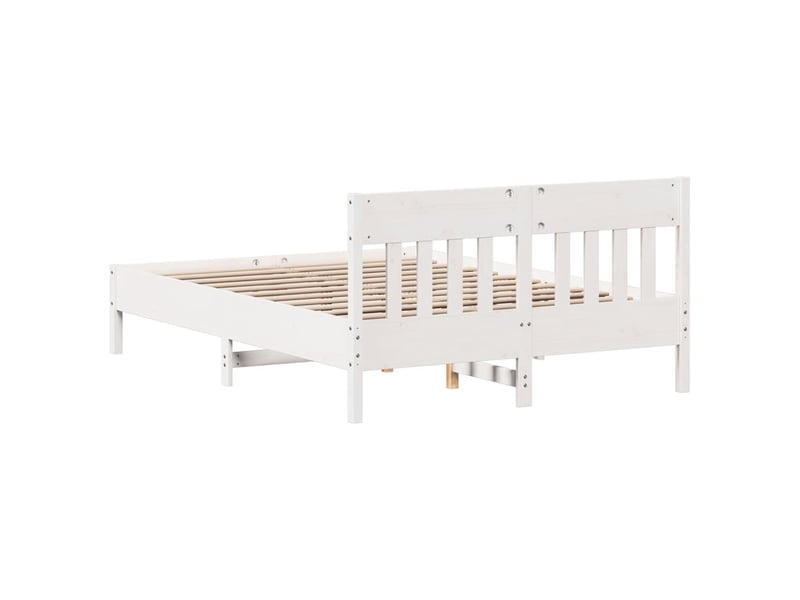  Cadre de lit sans matelas blanc 120x190 cm bois de pin massif  - Conforama E