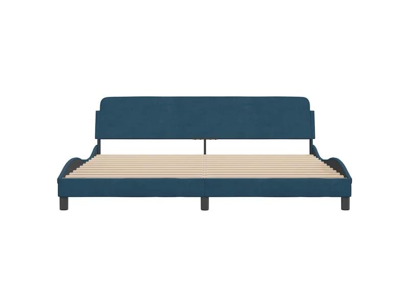  Lit double- lit adulte -  cadre de lit dover bleu 200x200 cm velours  - Conforama C