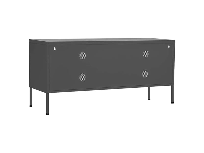  Meuble tv - banc tv - meuble de rangement anthracite 105x35x50 cm acier  - Conforama E