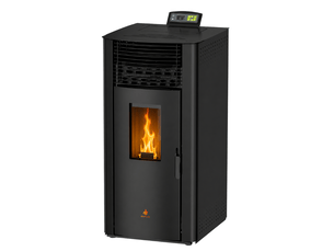 Poêle à granulés étanche emma 15 kw + télécommande - noir