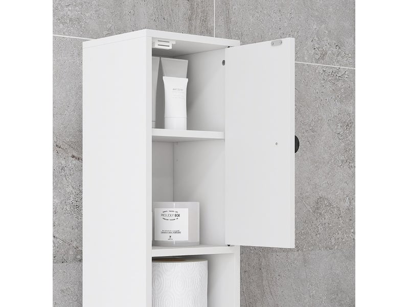  Colonne de salle de bains étroite avec tiroir 20 x 20 x 180 cm homvra  - Conforama E