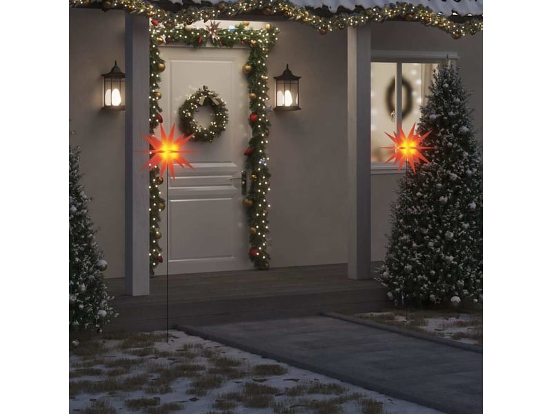  Lumières de noël avec piquets 3 pcs led pliable rouge 57 cm  - Conforama B