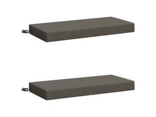 Lot de 2 coussins de banc, coussins d'assise soest 100 % polyester gris cf57252