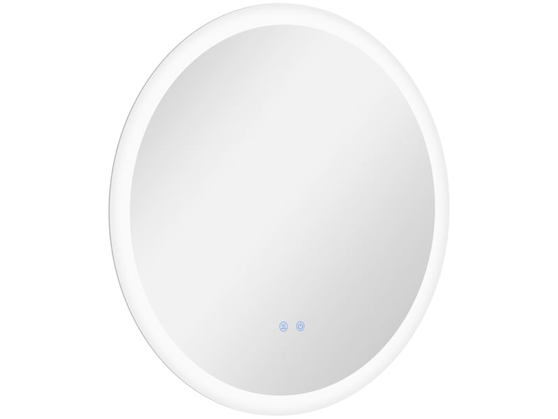 Miroir de salle de bain rond avec éclairage led 70x70cm, miroir antibuée, 3 couleurs d'éclairage, fonction mémoire, interrupteur tactile - Conforama B