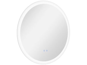 Miroir de salle de bain rond avec éclairage led 70x70cm, miroir antibuée, 3 couleurs d'éclairage, fonction mémoire, interrupteur tactile