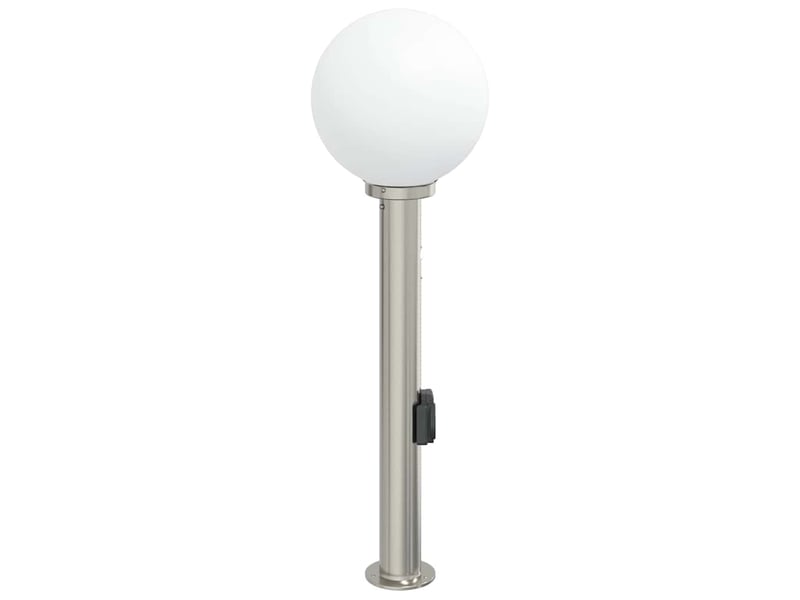 Borne lumineuse, lampadaire avec détecteur et prise 80 cm acier inoxydable ip44 shl91555 - Conforama D