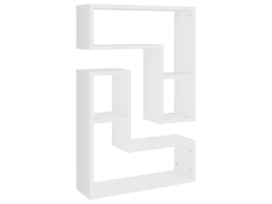 Lot de 2 étagères murales, étagères suspendues blanc 50x15x50 cm bois d'ingénierie cf43093