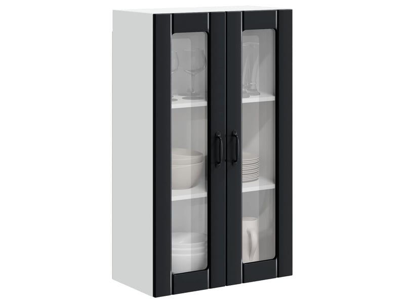  Meuble mural de cuisine, cabinet en verre mural noir 60x31x100cm shl6868  - Conforama C
