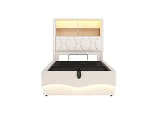 Lit coffre 90x200 cm MAISONORA coloris beige