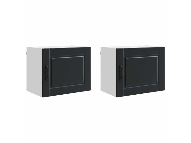 Meuble mural de cuisine | armoire de cuisine 2 pcs noir bois d'ingénierie shl3395  - Conforama A