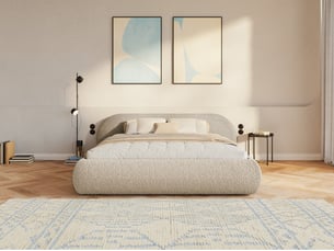 Lit avec rangement 200x200 cm <strong>SELSEY</strong>  <strong>Shels Low</strong> coloris gris