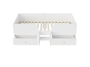 Lit avec rangement 90x200 cm ELVMI coloris blanc