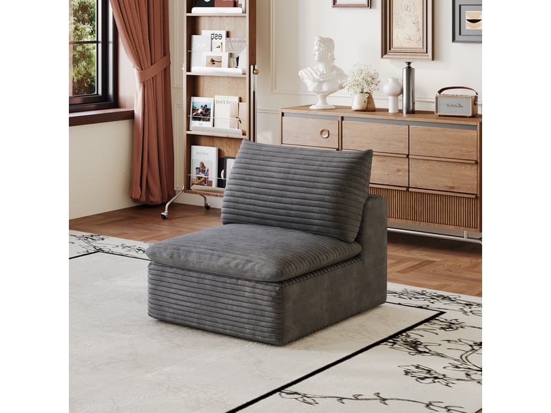  Canapé modulable en mousse sans cadre en bois tissu doux confortable  - Conforama D
