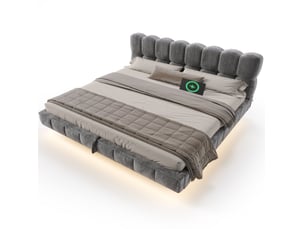 Lit coffre 180x200 cm WISHDOR   coloris gris