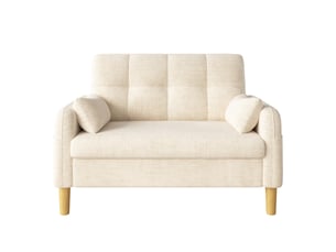 Canapé 2 places en tissu chenille beige avec rangement