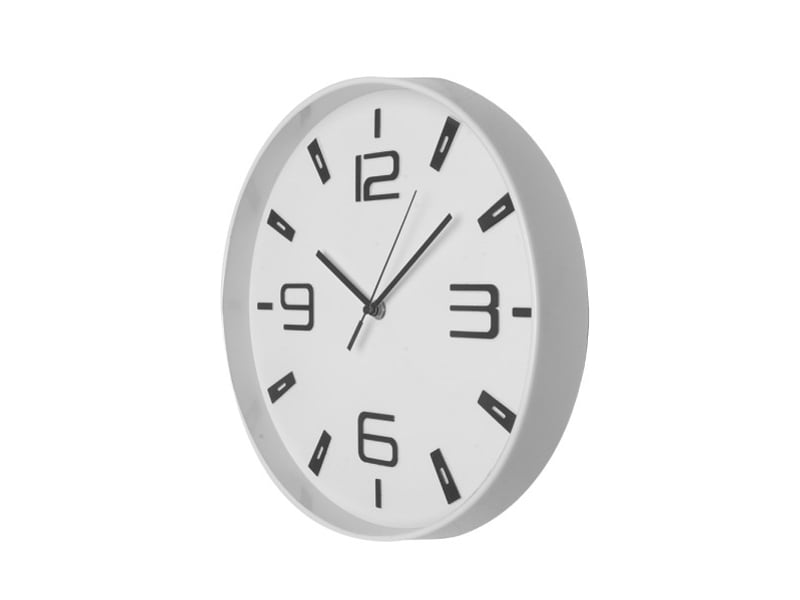 Horloge murale fabrilamp aroa ø 30 cm blanc mouvement continu 190810001 - Conforama C