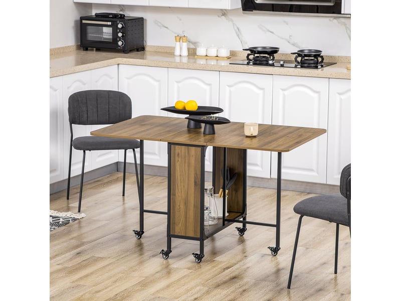  Table de salle à manger extensible pour 6 personnes avec roulettes et plateau central pour cuisine et salon  - Conforama B