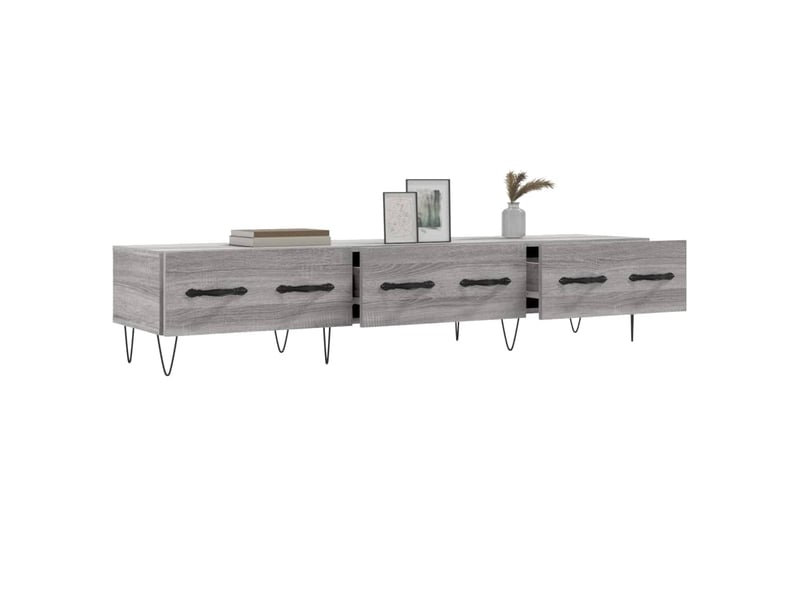  Meuble tv - banc tv - meuble de rangement sonoma gris 150x36x30 cm bois d'ingénierie  - Conforama D
