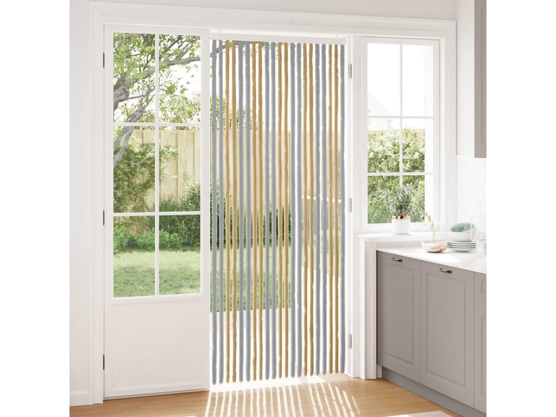  Rideau anti-insectes, moustiquaire en chenille gris et beige 90 x 220 cm cf43449  - Conforama B