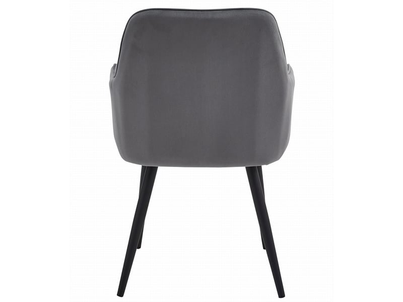  Chaise nana en velours gris foncé avec pieds noirs  - Conforama E