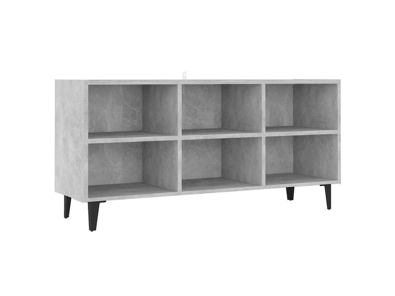  Meuble tv - banc tv - meuble de rangement avec pieds en métal gris béton 103,5x30x50 cm  - Conforama A
