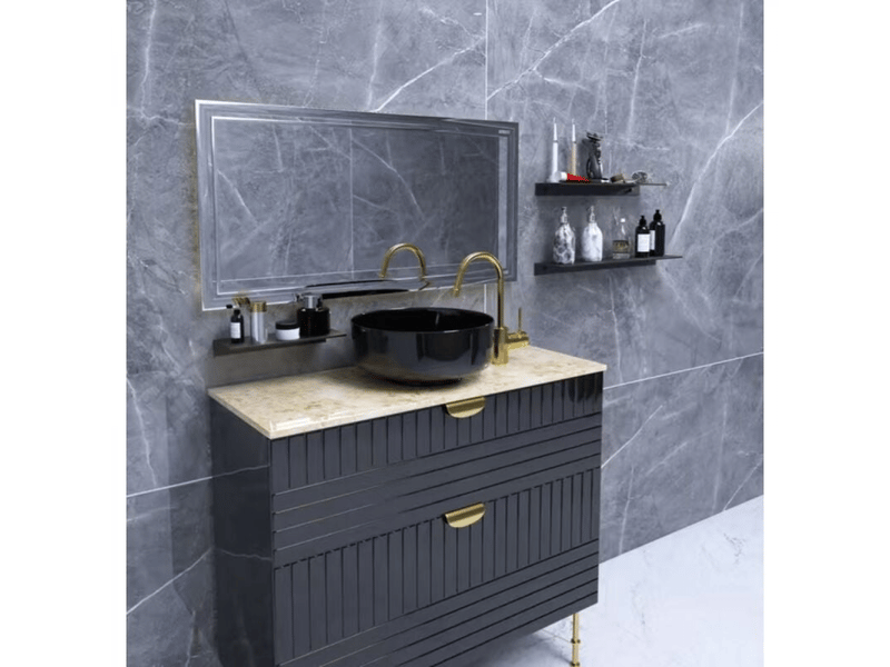  Étagère flottante en métal noir mat – convient pour salon, cuisine, salle de bain, chambre, etc. – 60 × 13,3 × 5 cm, 1 pièce  - Conforama C