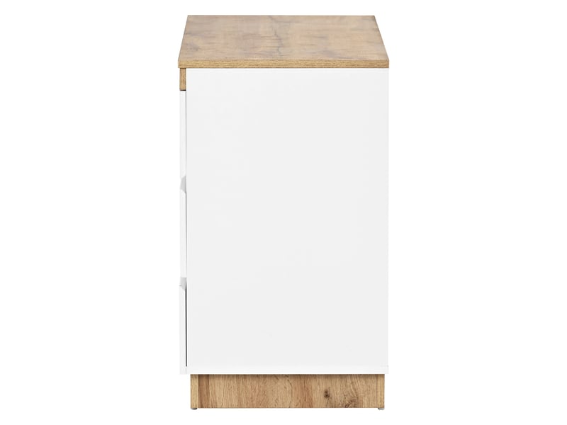  Commode 6 tiroirs - aggloméré e1 - blanc et chêne - 110x40x67.5cm  - Conforama R