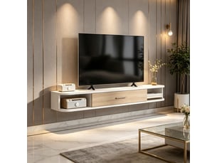 Meuble tv coloris blanc 120 cm