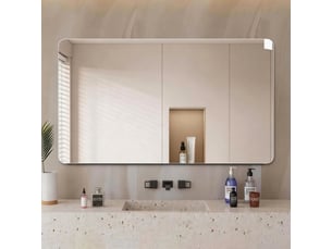 Miroir de salle de bain 60x100 cm sans cadre, coins arrondis, argenté, hd 5 mm