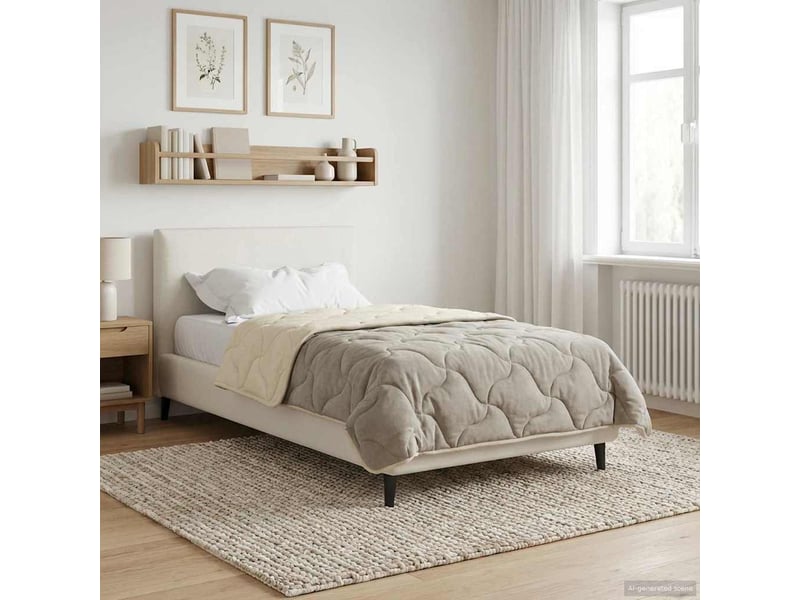  Duvet - couette complet toute l'année matelassé crème 155 x 220 cm  - Conforama B