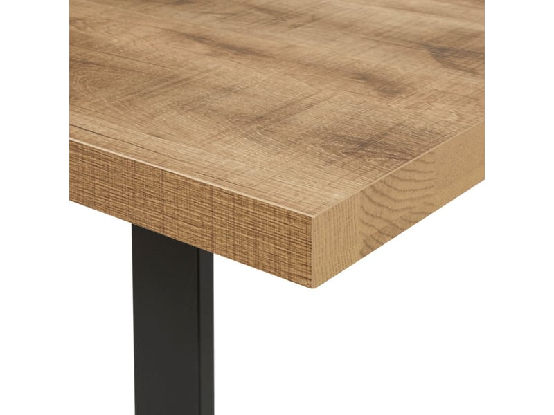  Table 170cm aspect chêne naturel piètement u métal poudré noir - carvik CARVIK - Conforama D
