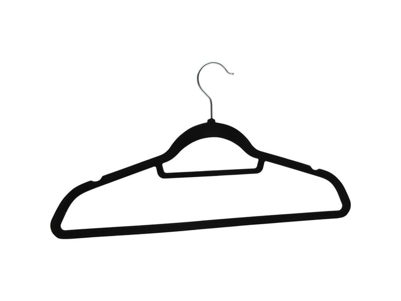  Cintres antidérapants 100 pcs noir velours cfw764628  - Conforama D