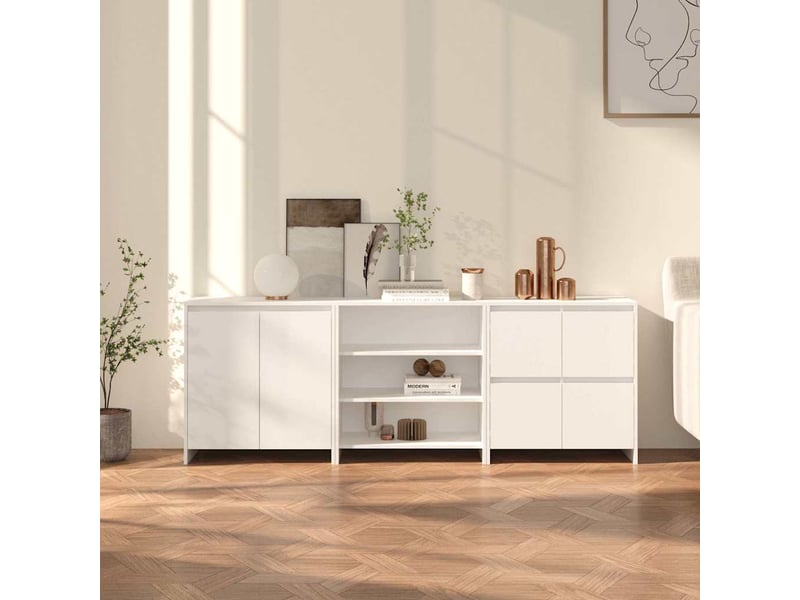  Buffets 3 pcs - bahut - meuble de rangement blanc bois d'ingénierie  - Conforama B