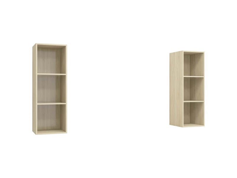  Lot de 2 meuble tv mural, meuble tv suspendu chêne sonoma bois d'ingénierie shl27173  - Conforama A